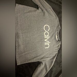 Gray Calvin Cropped Sweatshirt